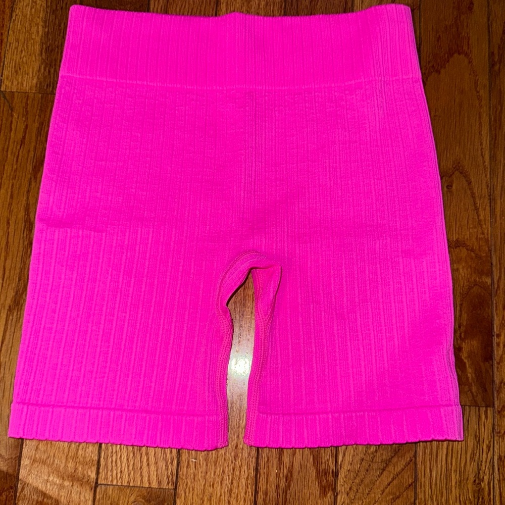Youth Large Nylon Hot Pink Biker Shorts